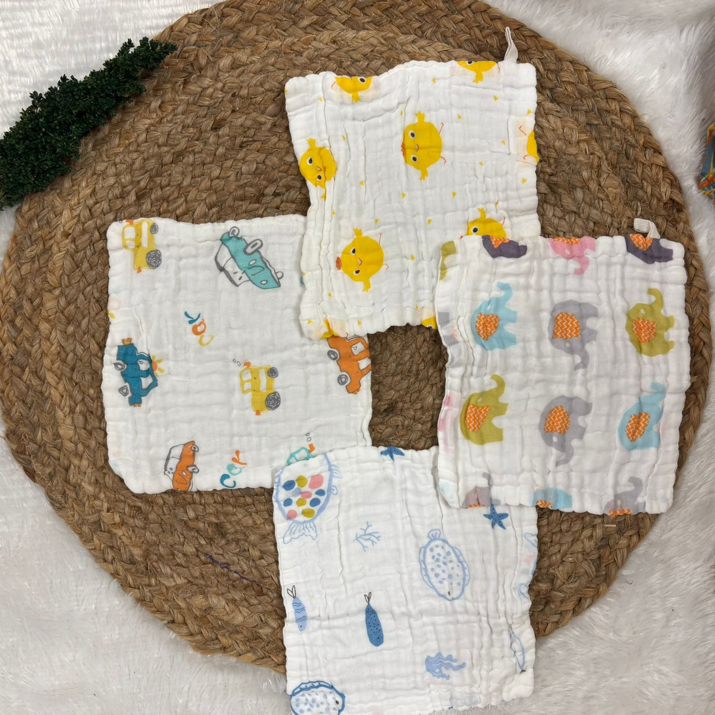 6 Layer Muslin Wash Clothes Combo Of 4