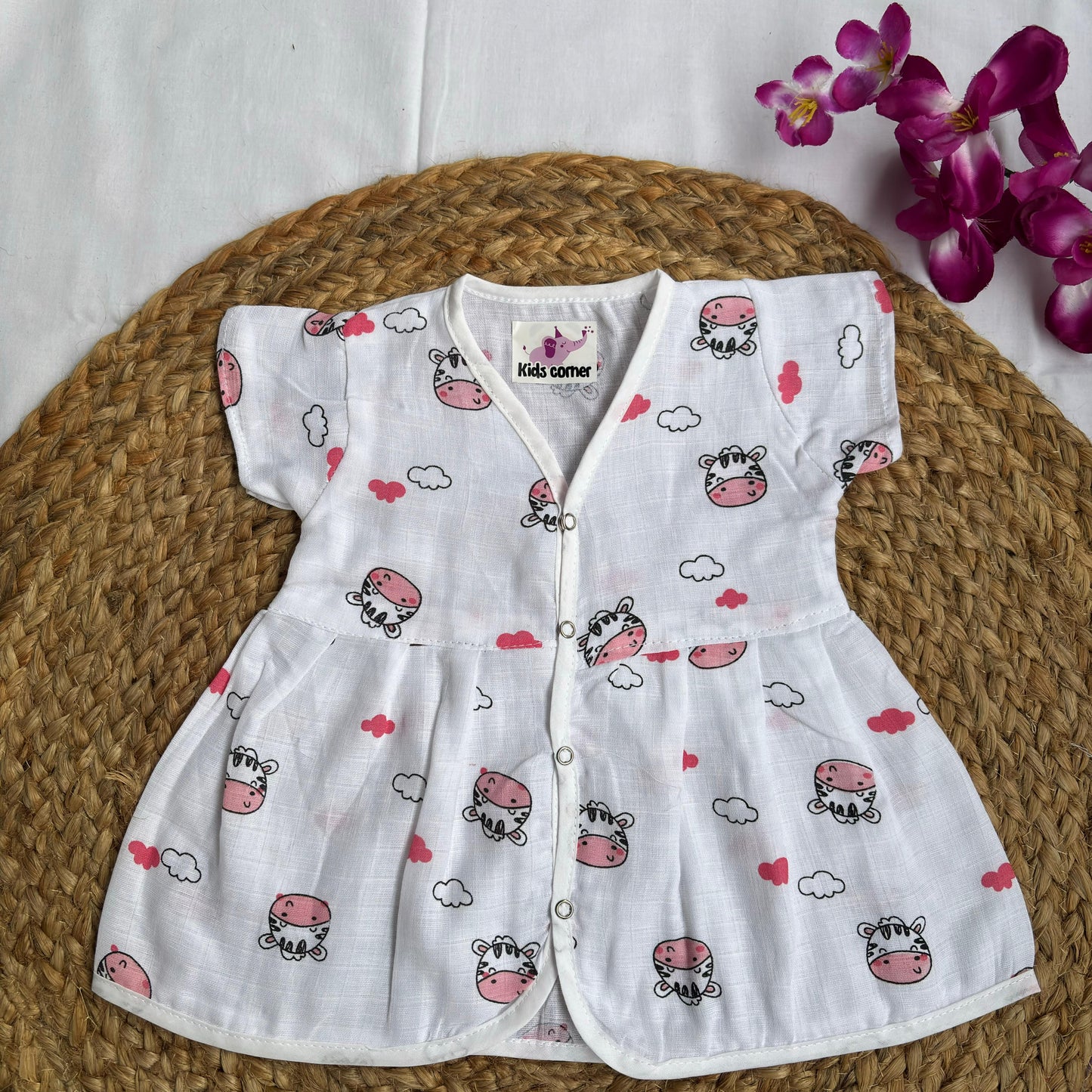 Muslin Frocks Front Open Button MN01