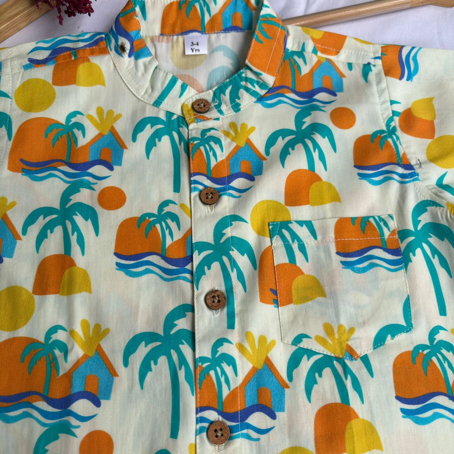 Boys Cotton Shirt And Shorts set Beachy Vibes