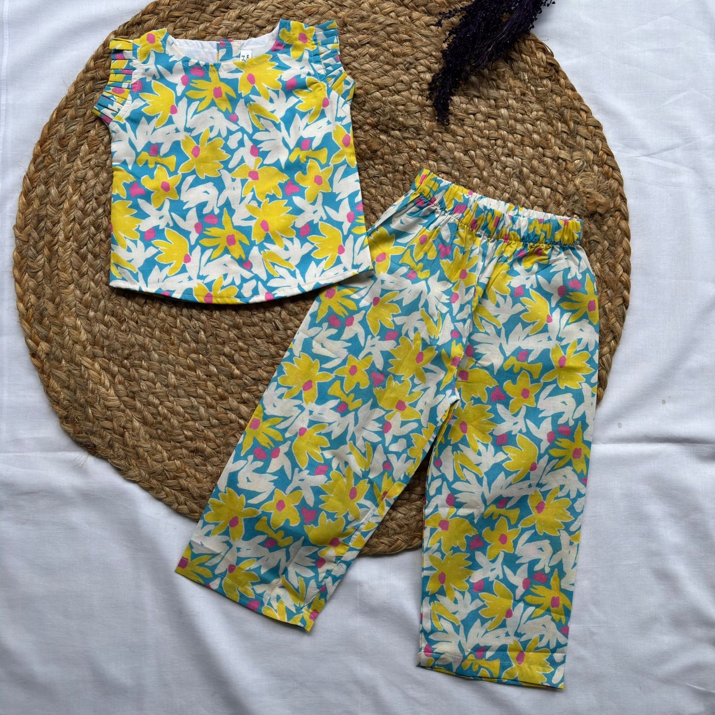 Girls Cotton Pant Co-ord Set