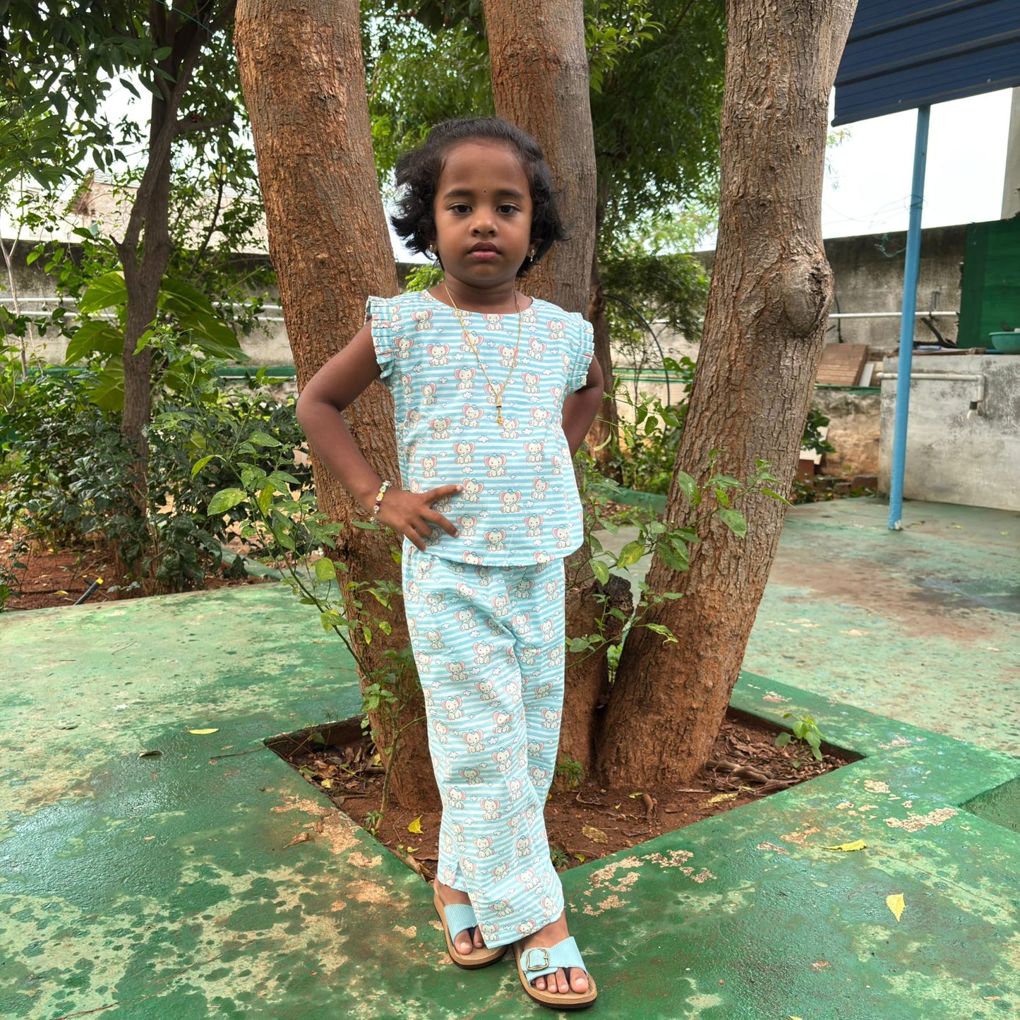 Girls Cotton Pant Co-ord Set