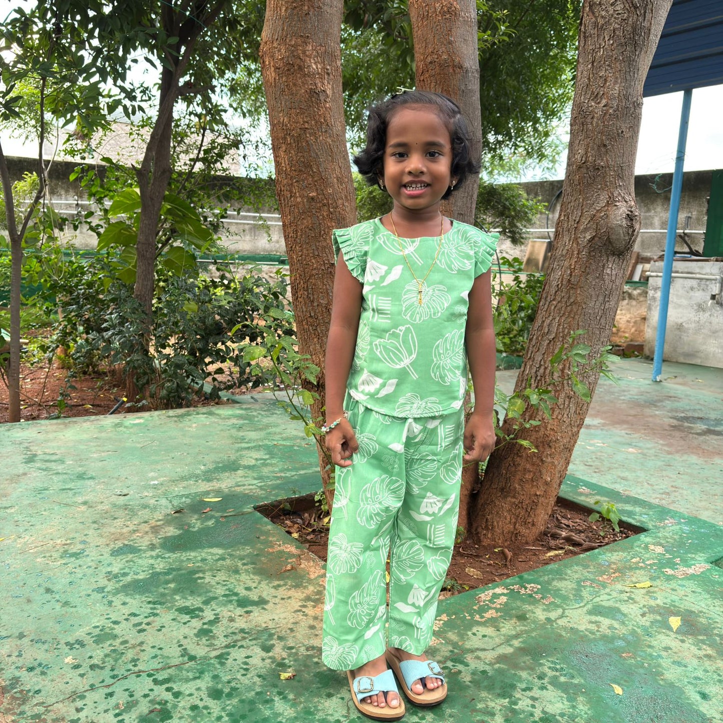 Girls Cotton Pant Co-ord Set