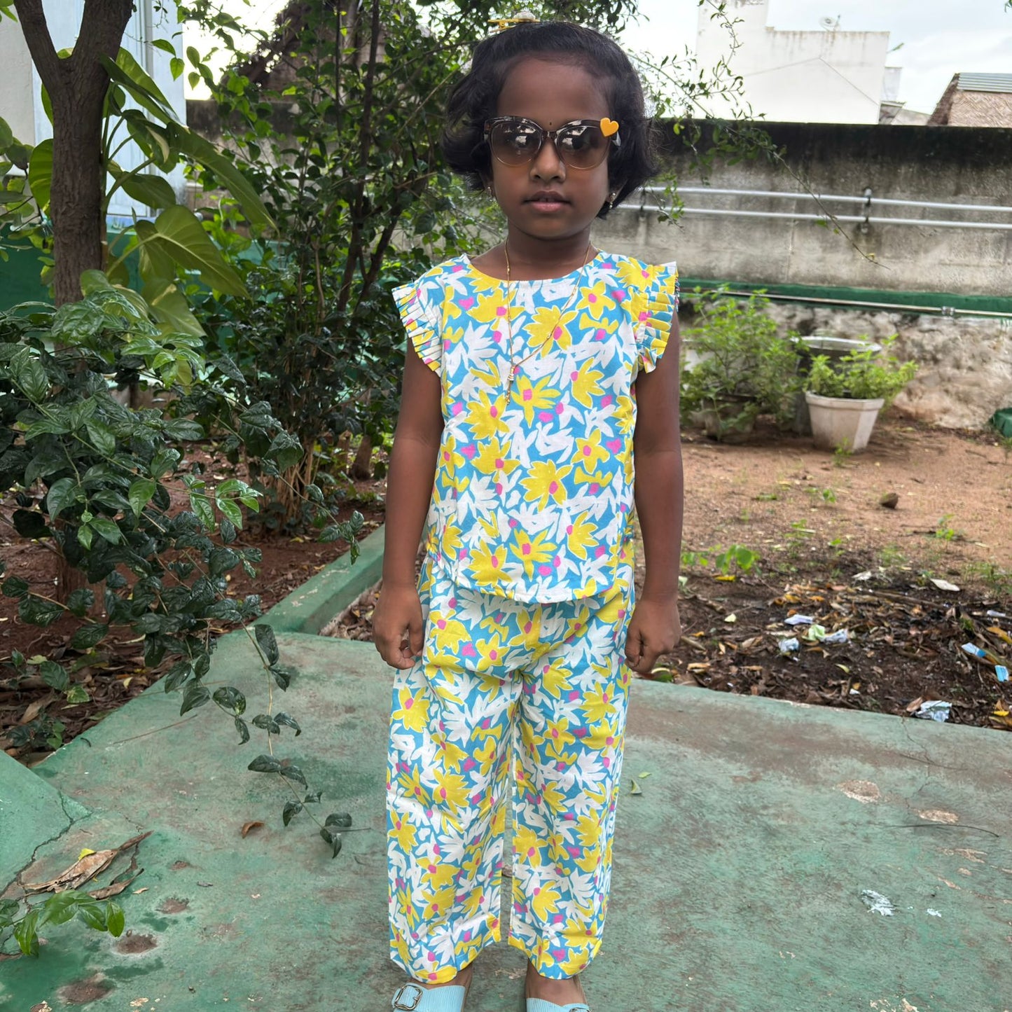 Girls Cotton Pant Co-ord Set