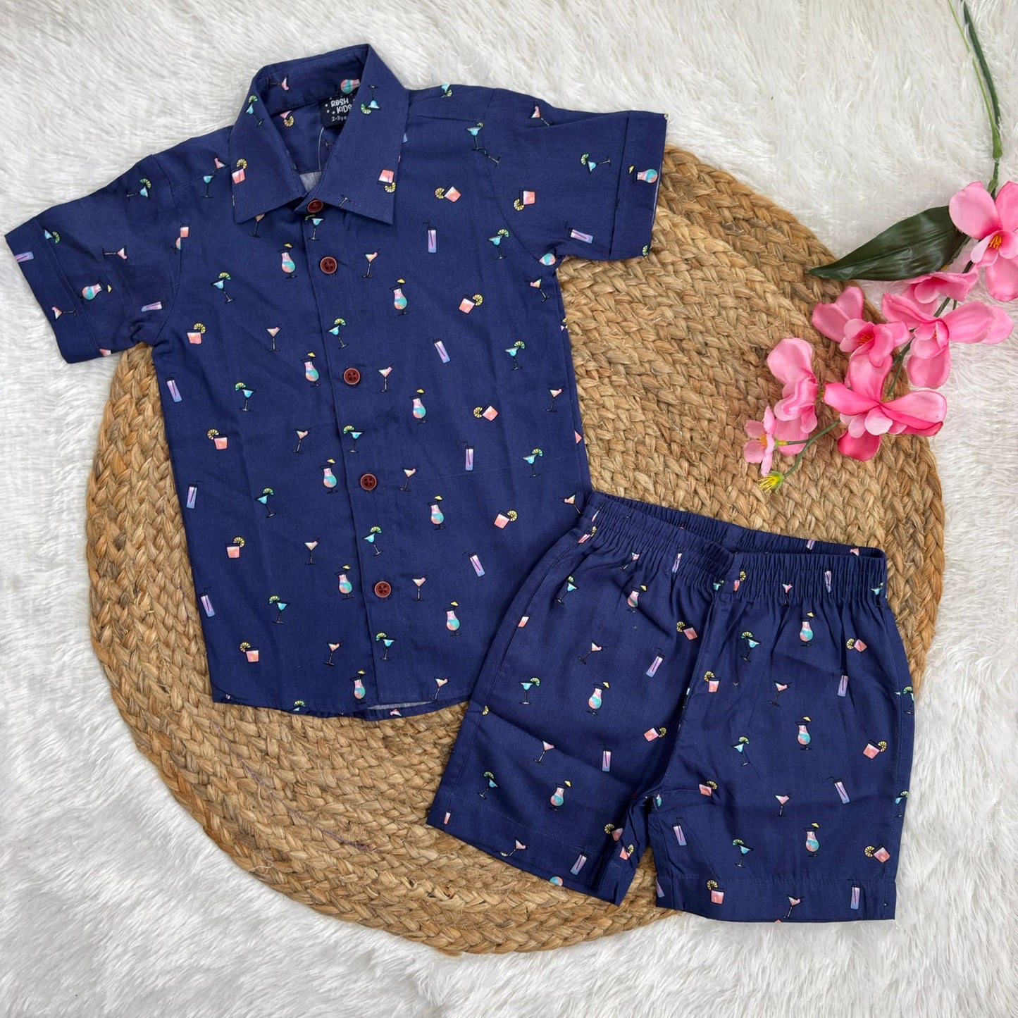 Boys Cotton Shirt And Shorts set