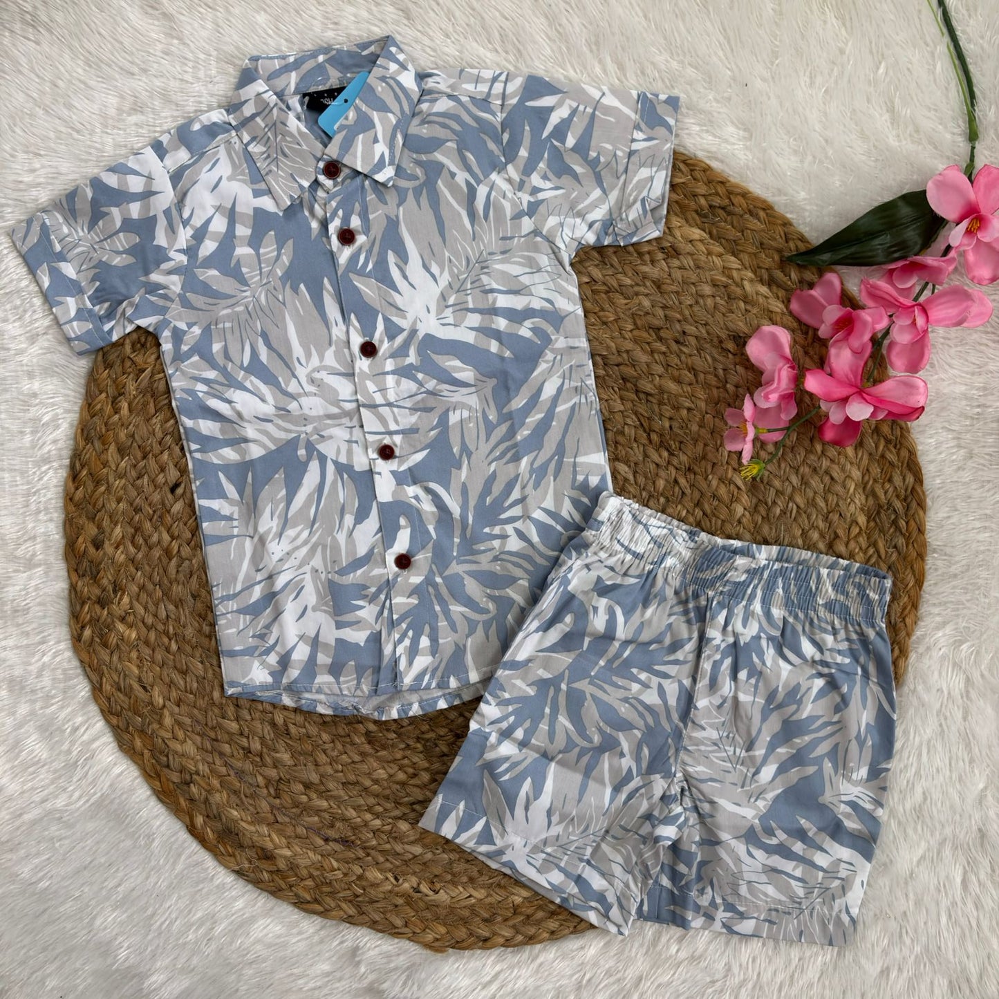 Boys Cotton Shirt And Shorts set