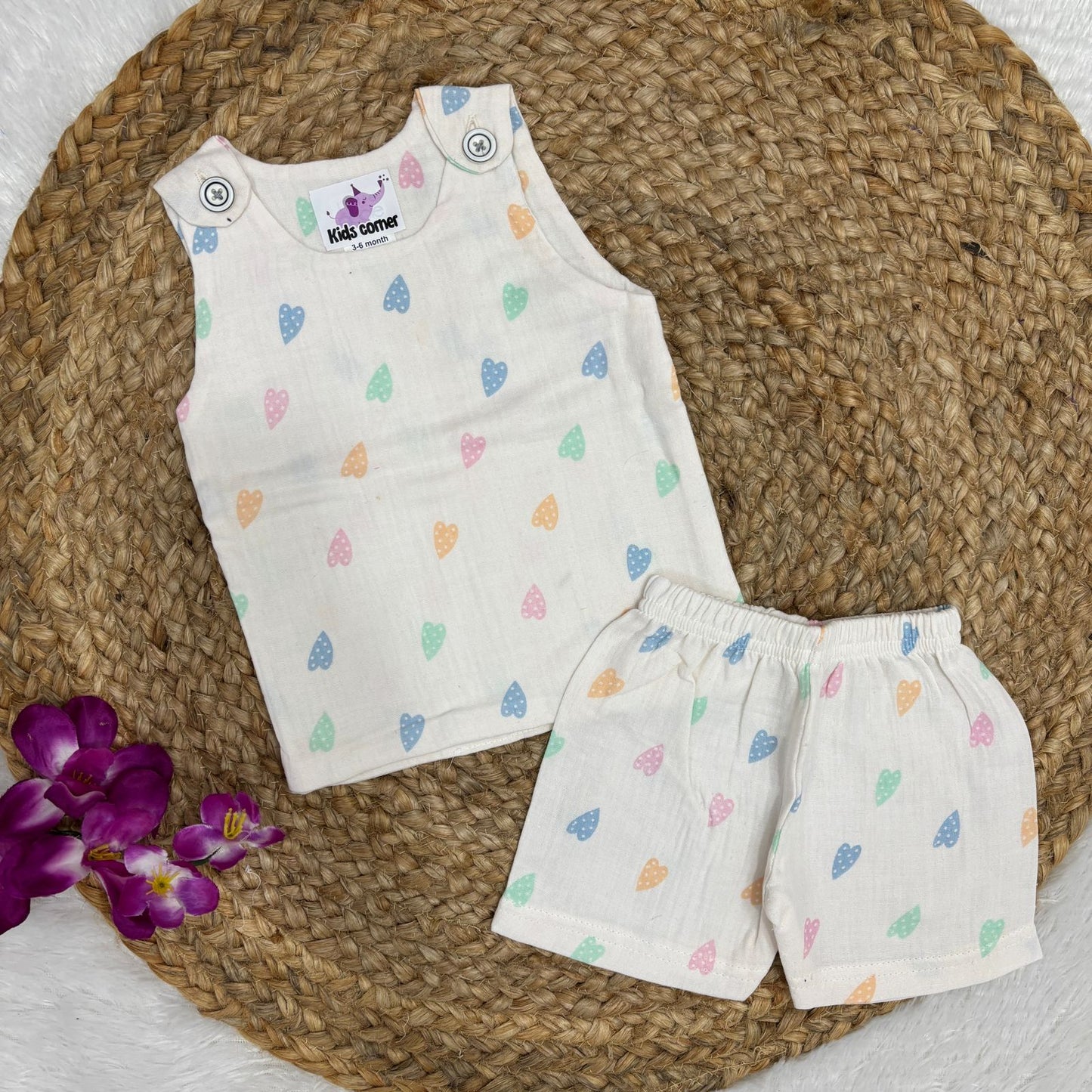 Muslin Vest and Shorts Set Double Layer DL01