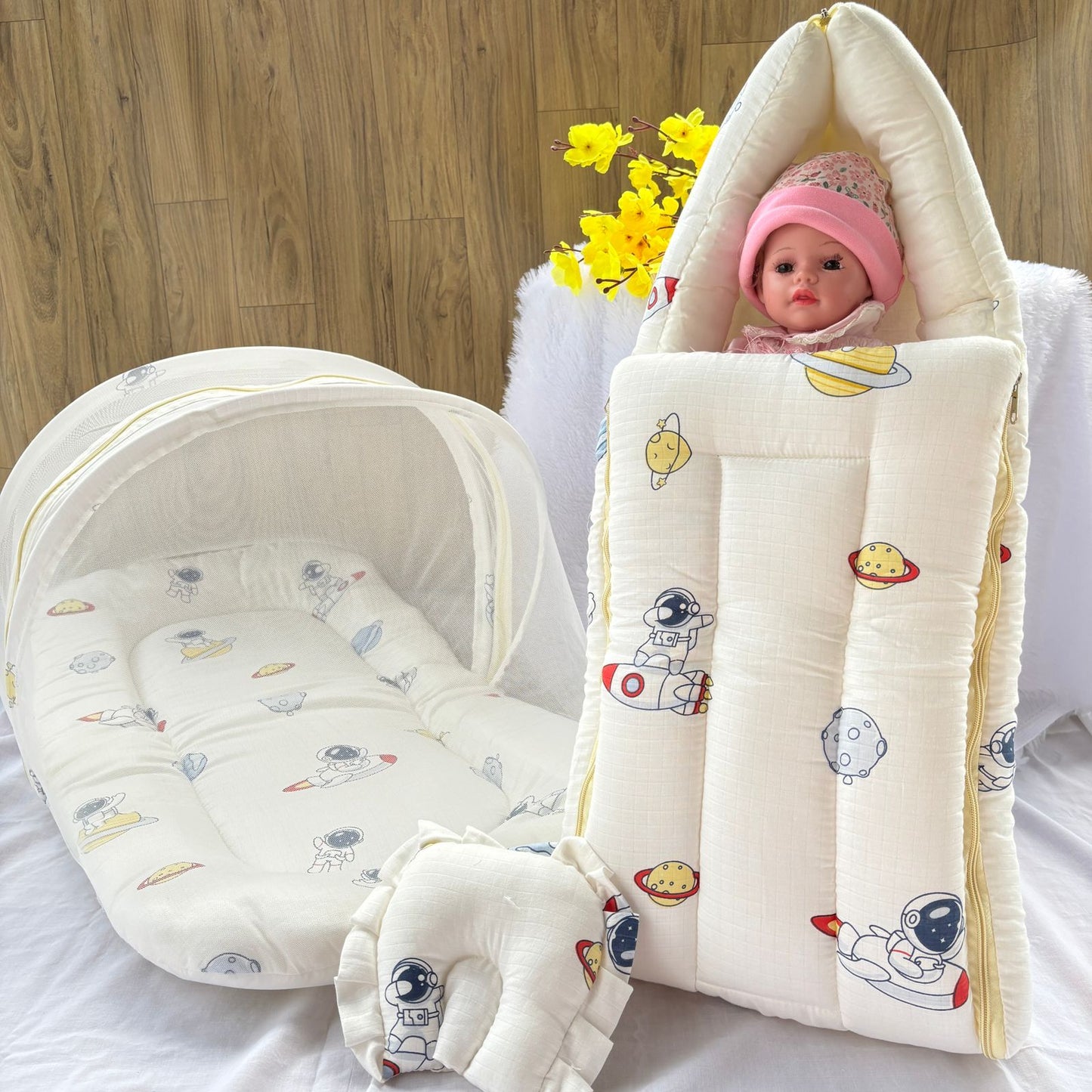 Baby Muslin Mosquito Net Bed and Carry Bed Combo MN01
