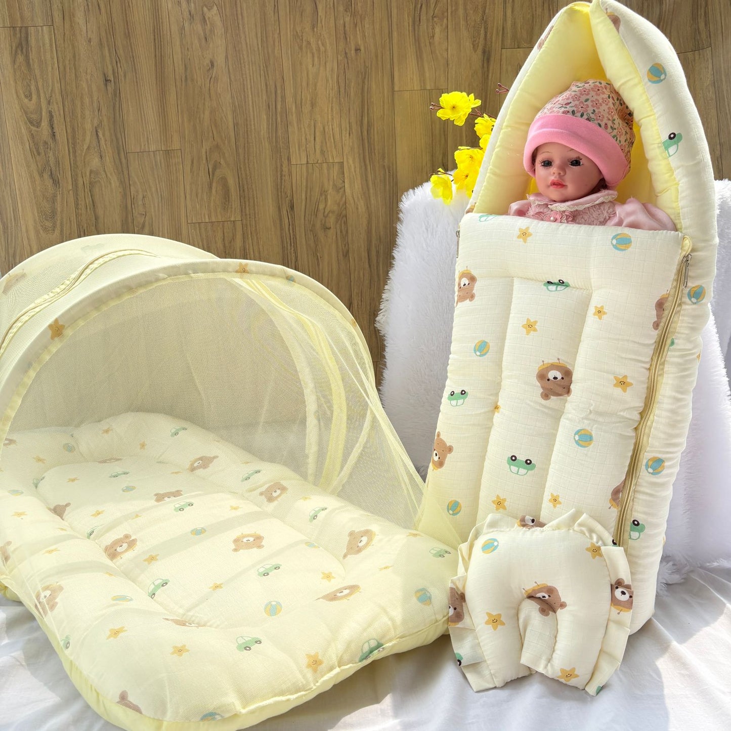 Baby Muslin Mosquito Net Bed and Carry Bed Combo MN01