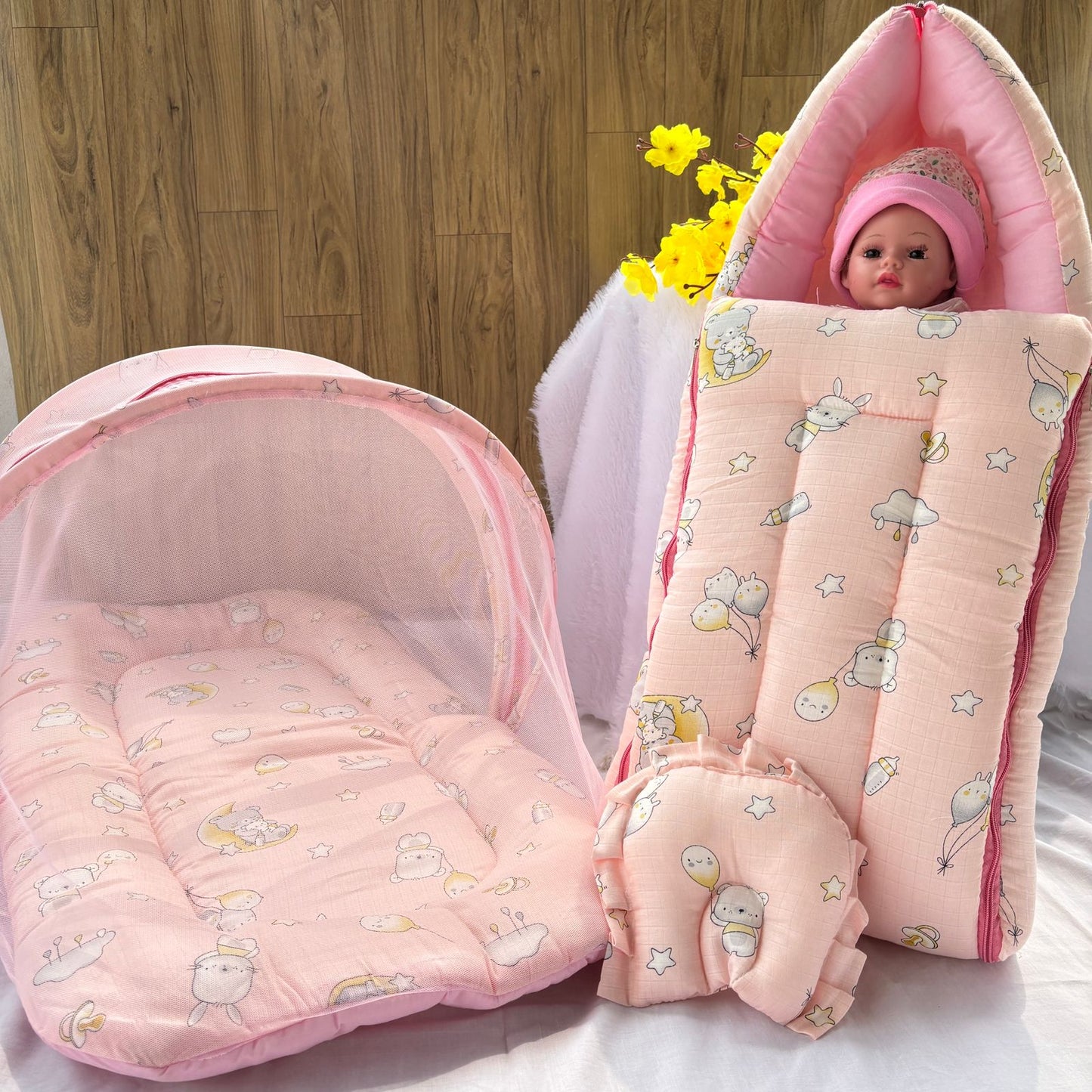 Baby Muslin Mosquito Net Bed and Carry Bed Combo MN01
