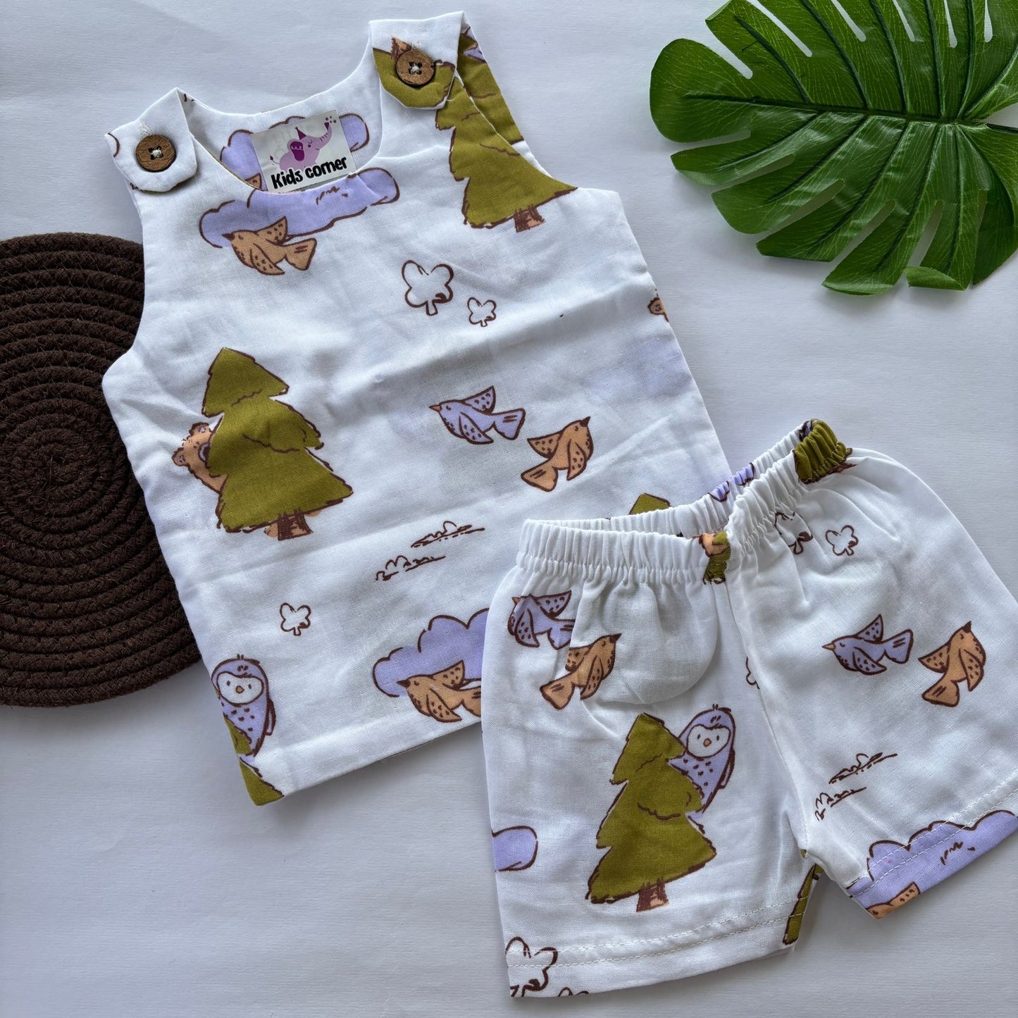 Muslin Vest and Shorts Set Double Layer DL01