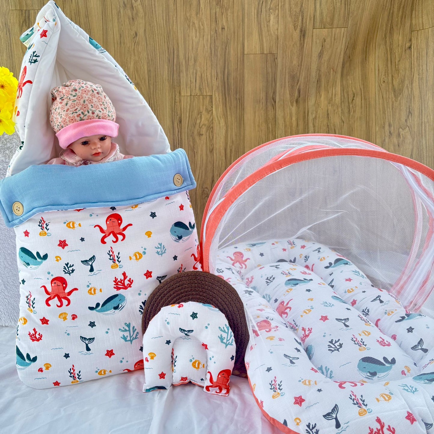 Baby Muslin Mosquito Net Bed and Carry Bed Combo MN01