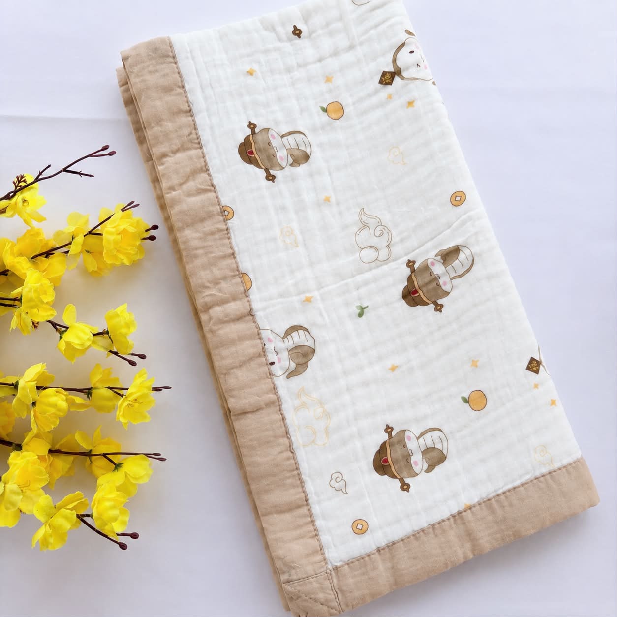 Crinkled Muslin 6 layer Blanket MN01