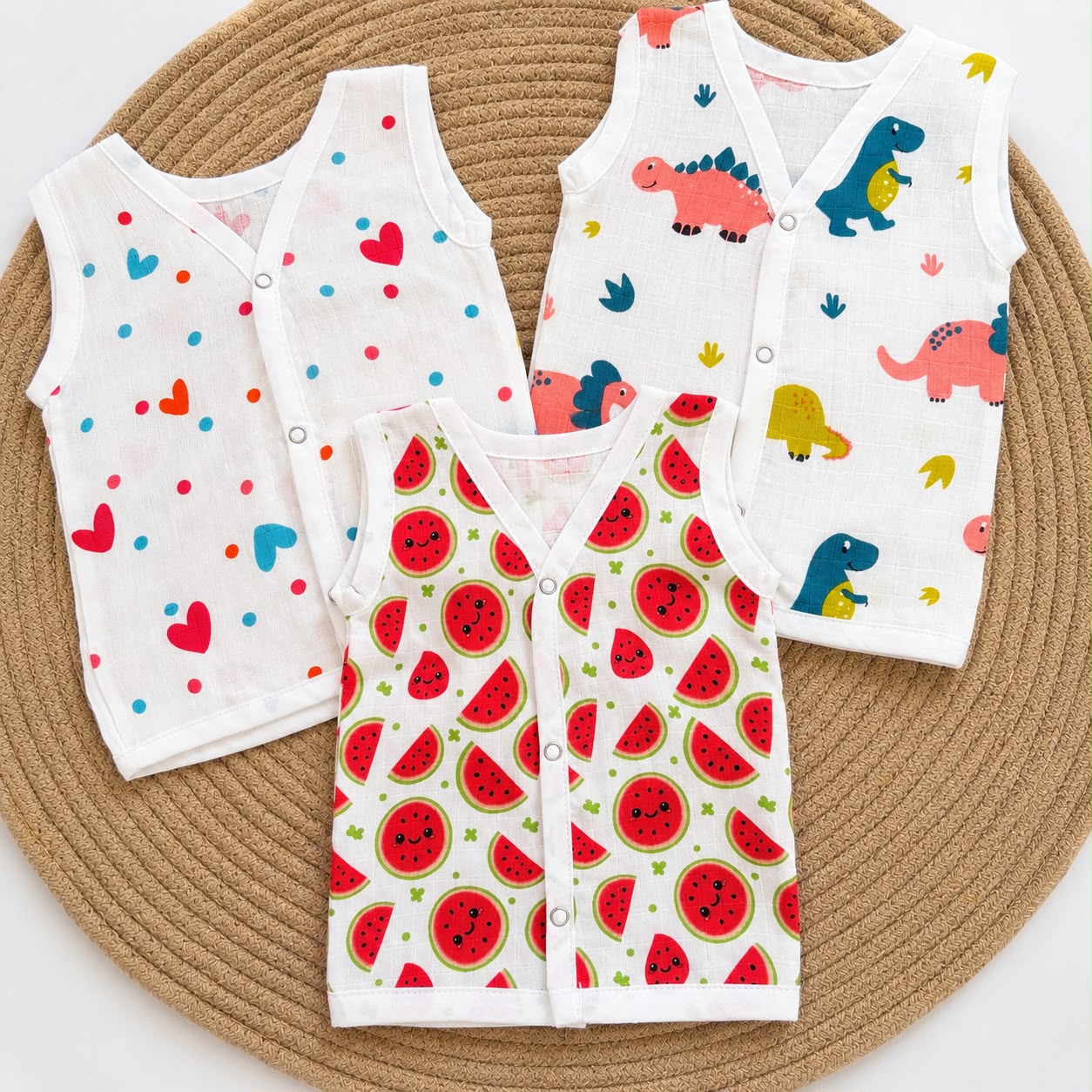 Muslin Button jablas ( Pack of 3 )MN01