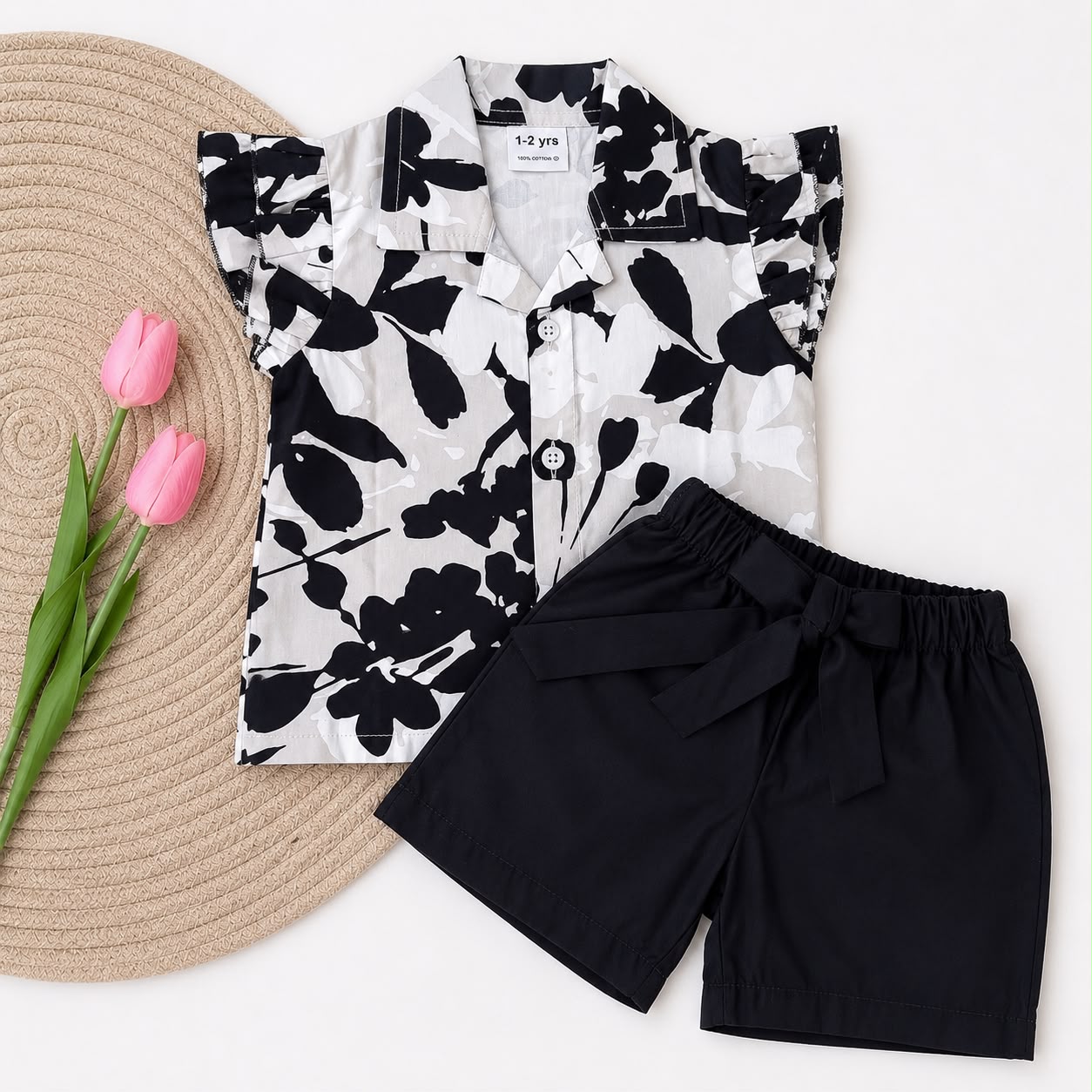Girls Cotton Shorts Set
