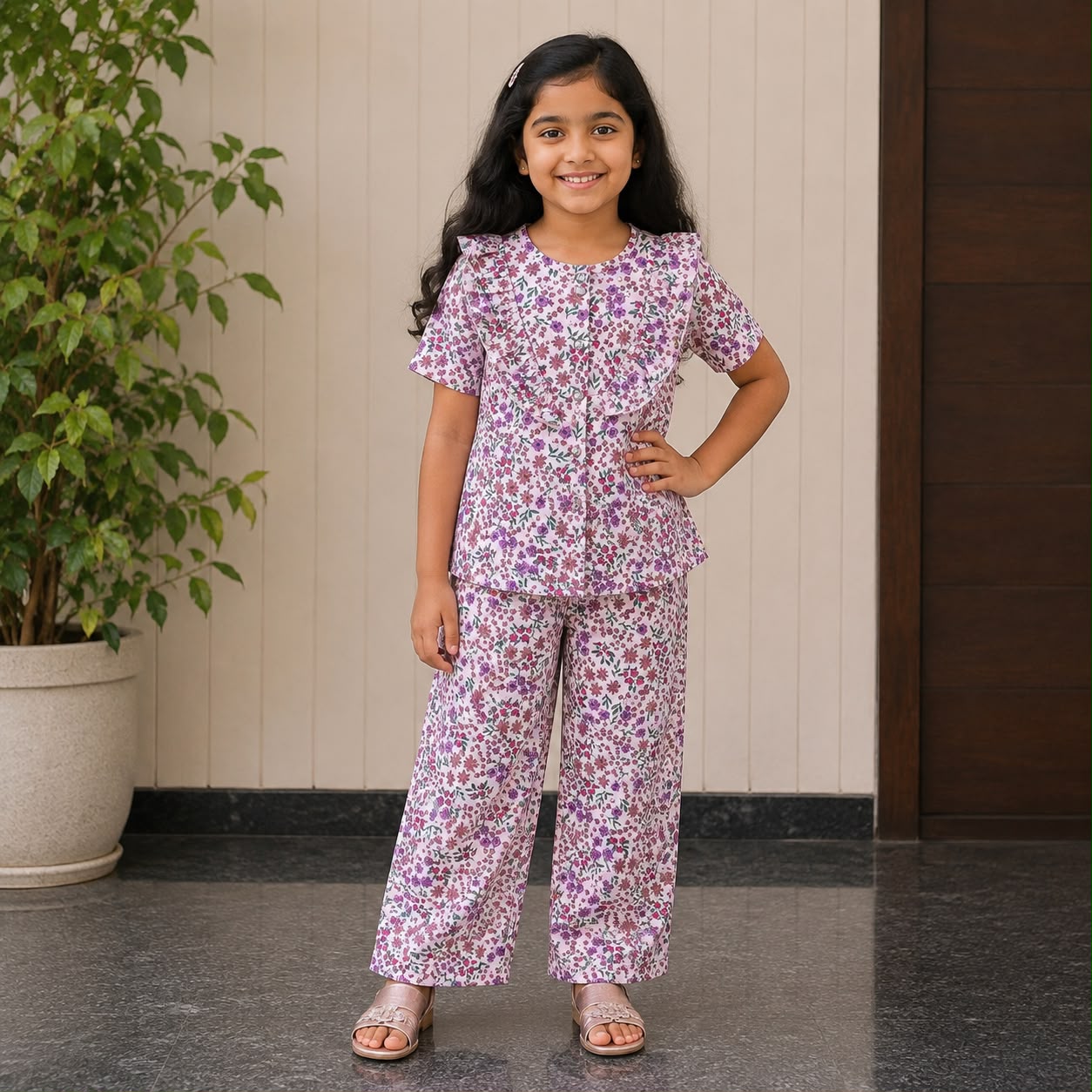 Girls Waffle knit Co-Ord Set FC01