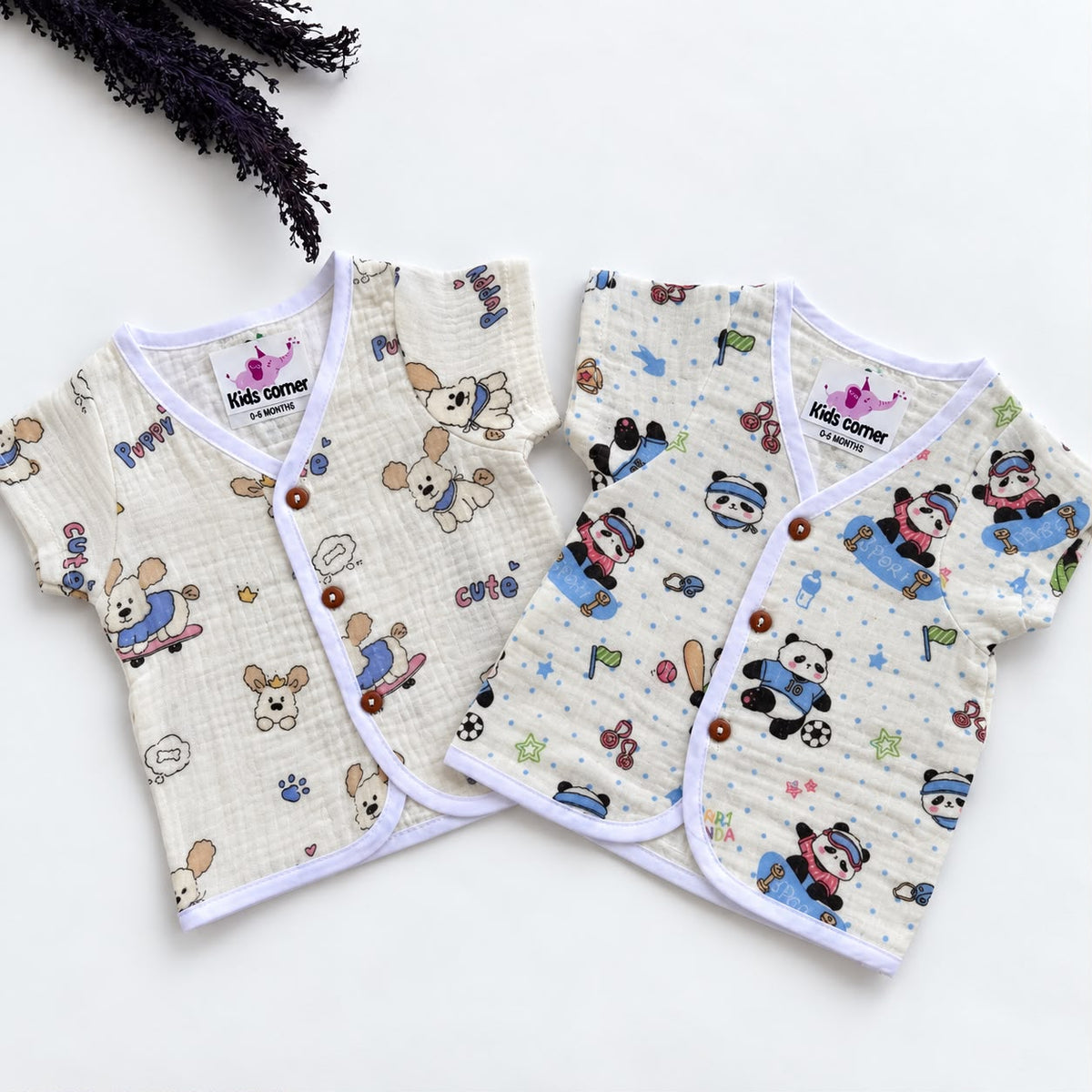 Muslin Crinkled Button jablas (Pack of 2 ) MN01