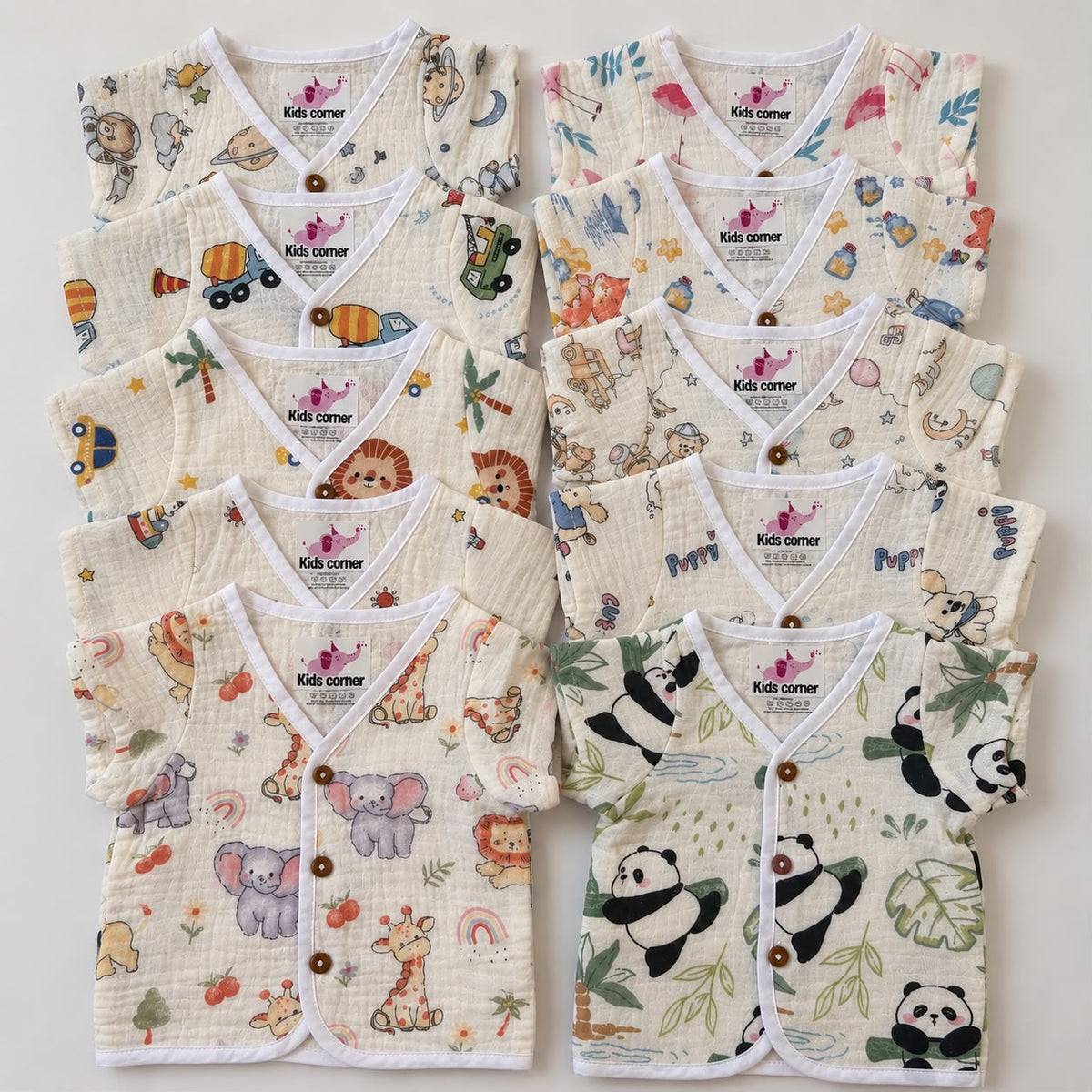 Muslin Crinkled Button jablas ( Pack of 10 ) MN01