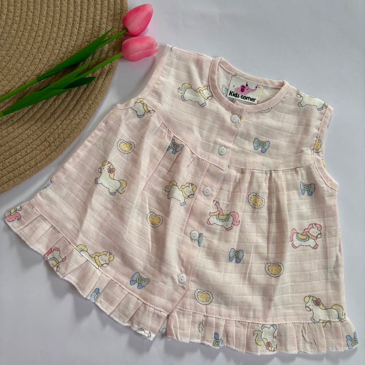 Muslin Frocks Front Open Button MN01