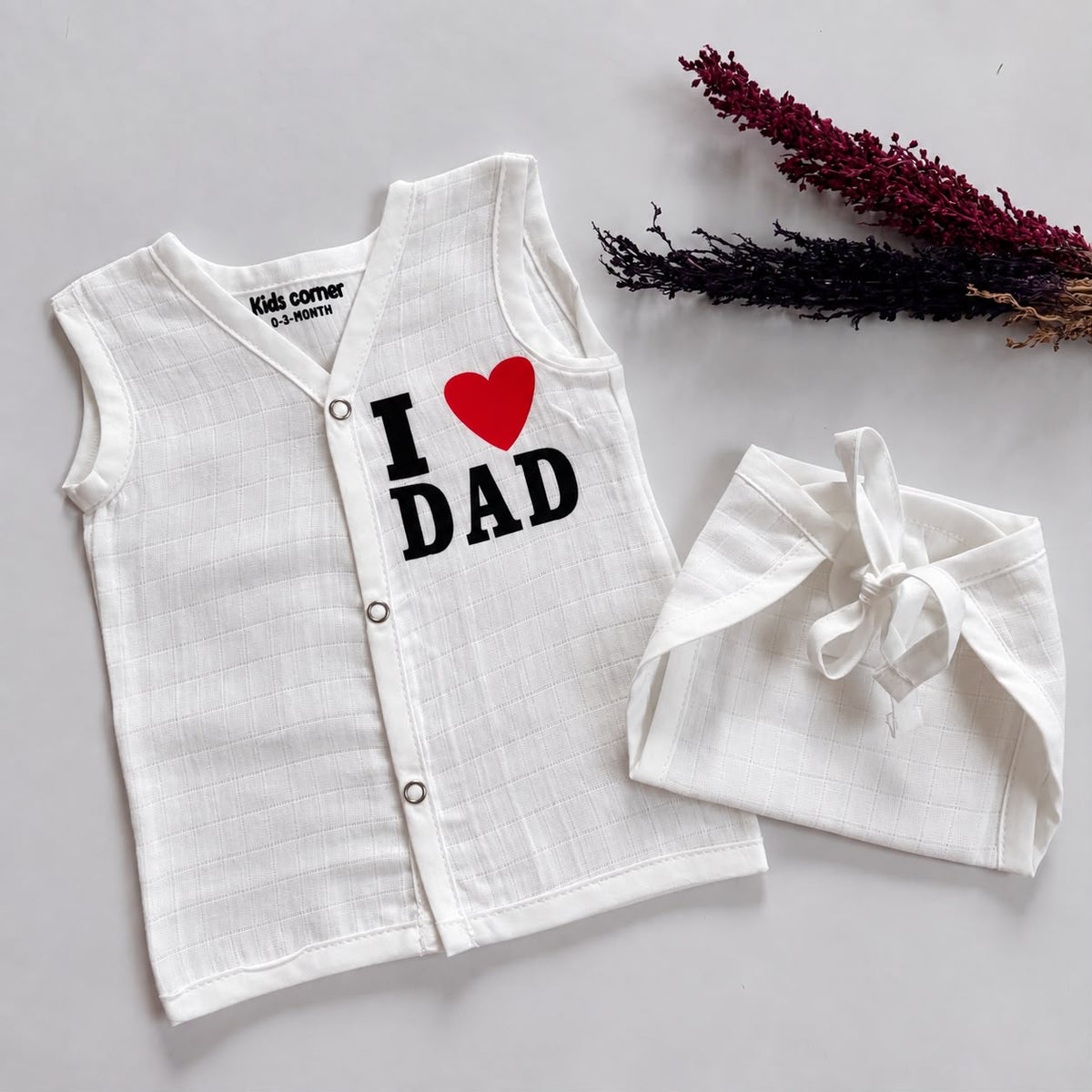 Premium Muslin Button jabla and Nappy set MN01