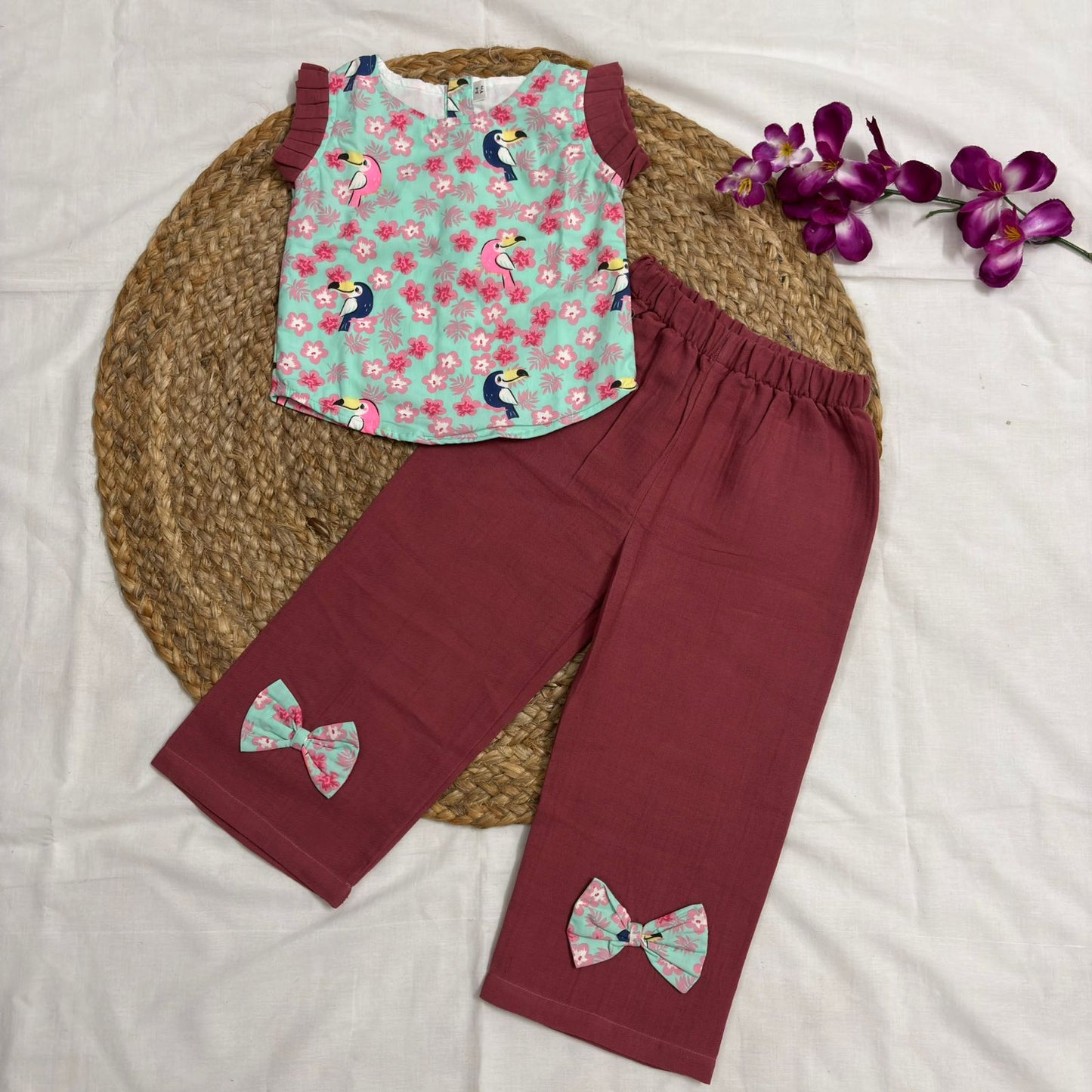 Girls Cotton Pant Co-ord Set
