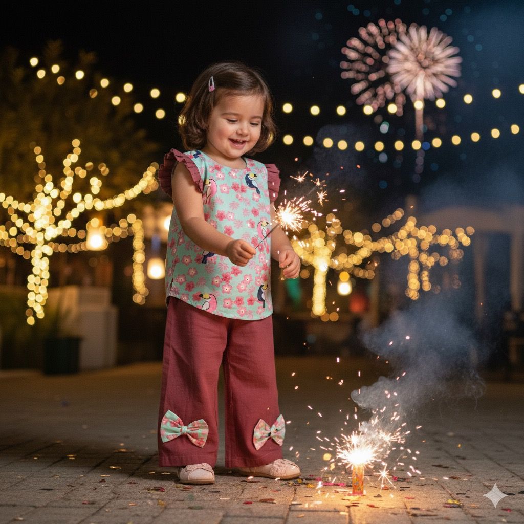 Girls Cotton Pant Co-ord Set