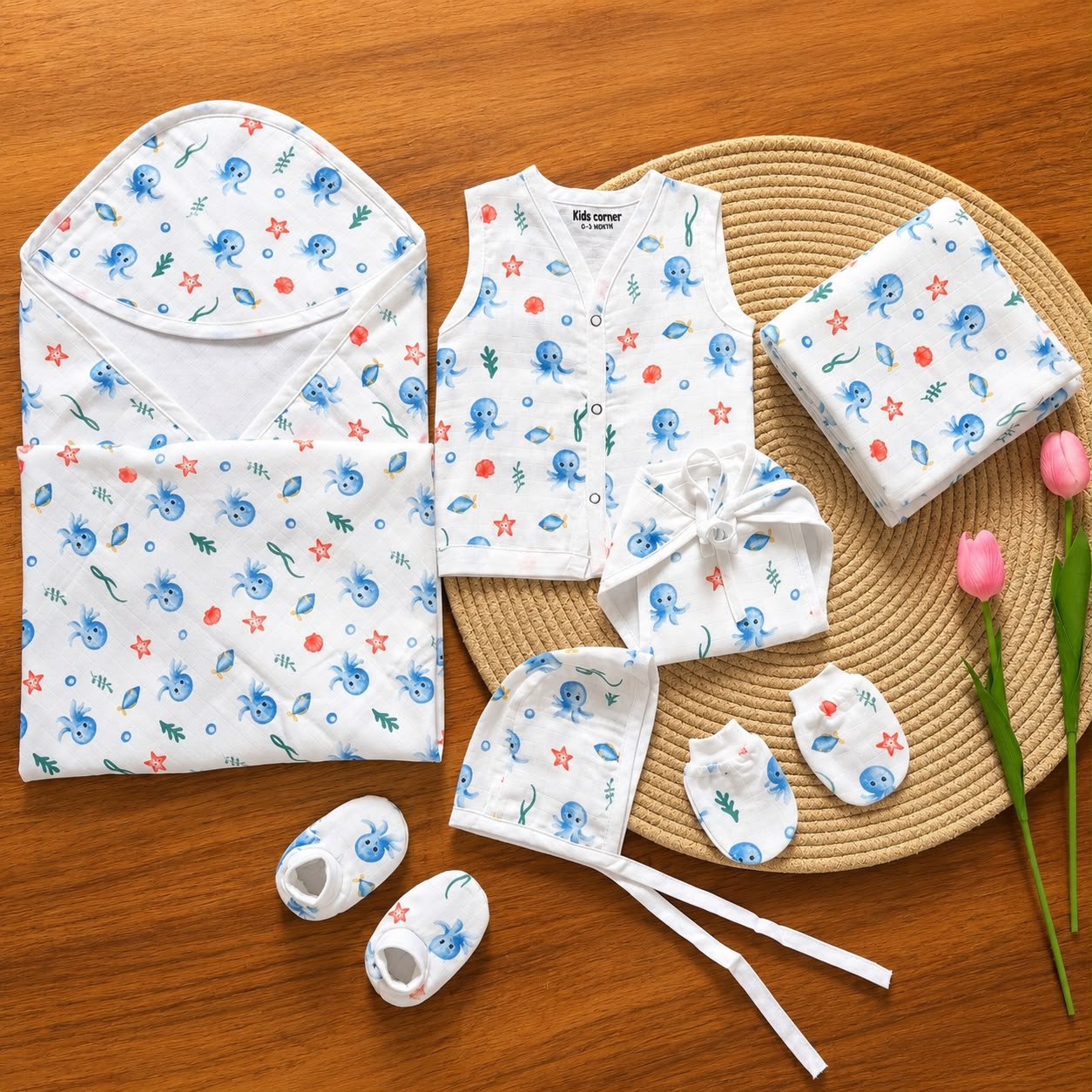 New born / Baby Welcome Kit MN01 ( Sea Theme Print )