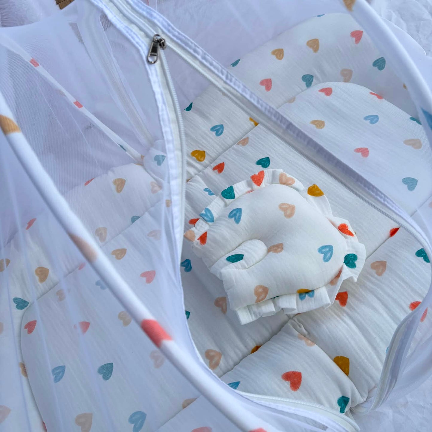 Baby Crinkled Muslin Mosquito Net Bed and Carry Bed Combo MN01