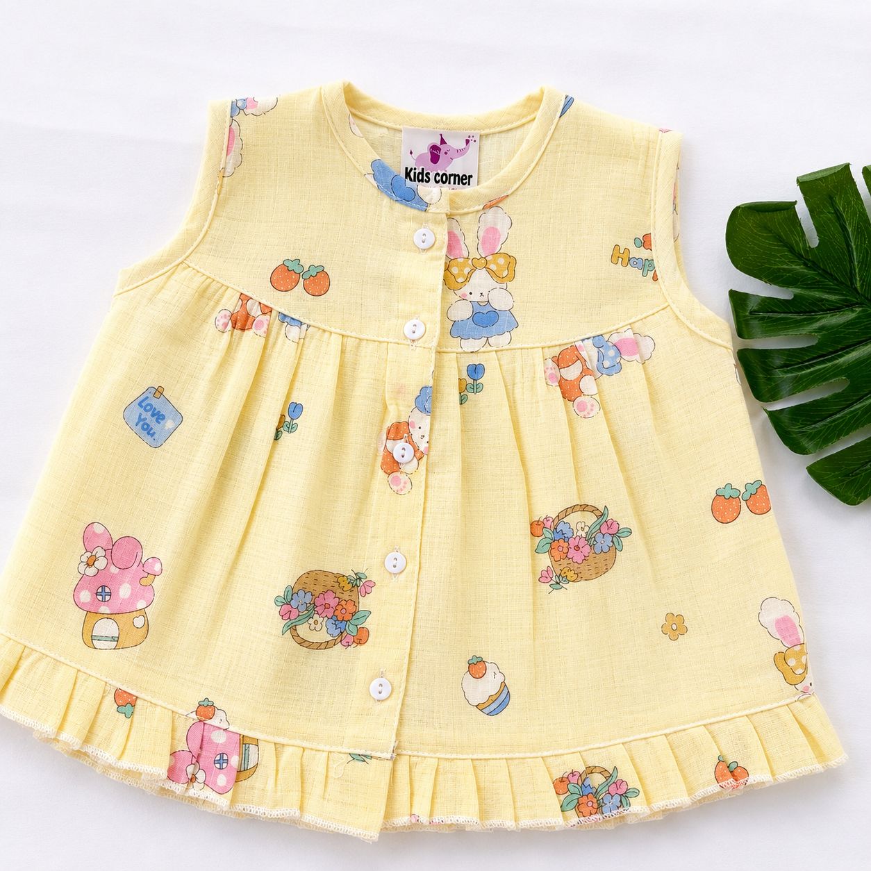 Muslin Frocks Front Open Button MN01