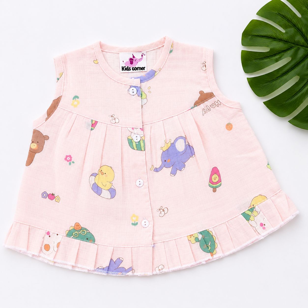 Muslin Frocks Front Open Button MN01
