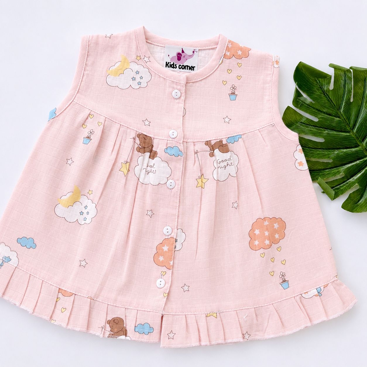 Muslin Frocks Front Open Button MN01