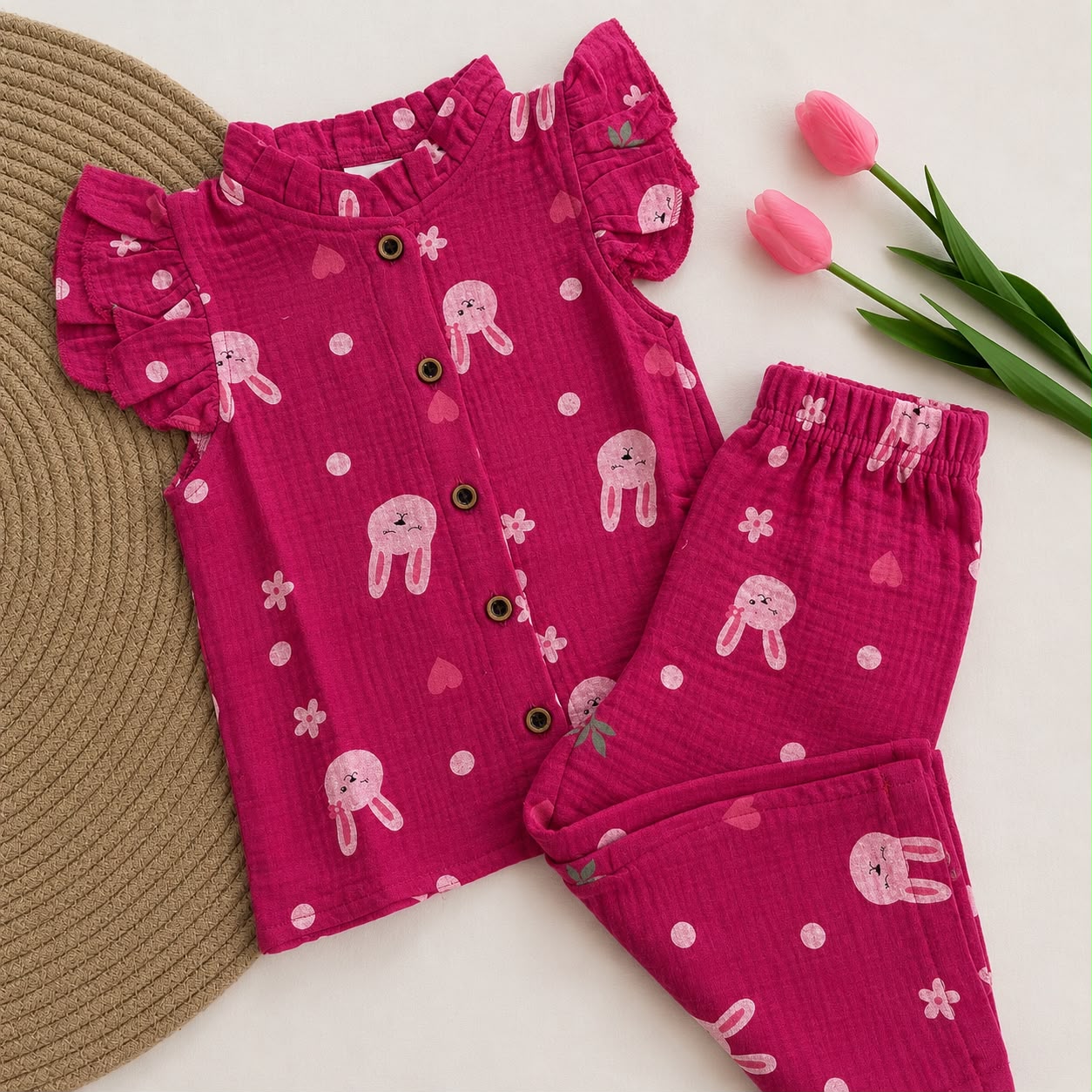 Muslin Girls Pant co-ord set