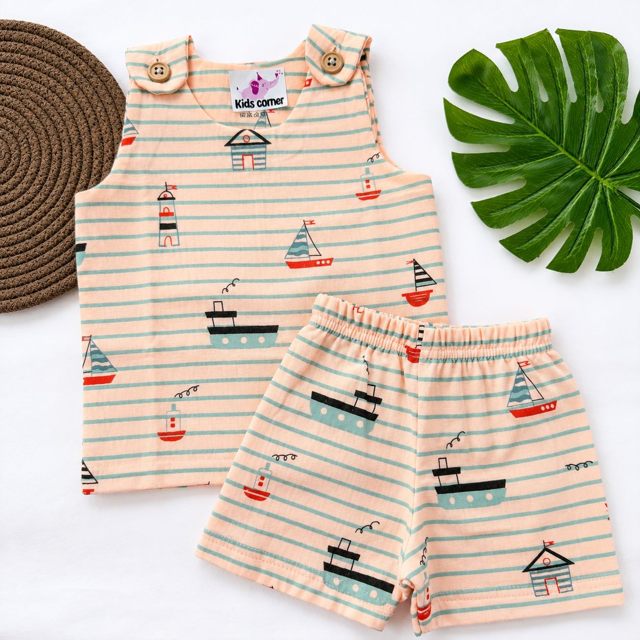 Muslin Vest and Shorts Set Double Layer DL01