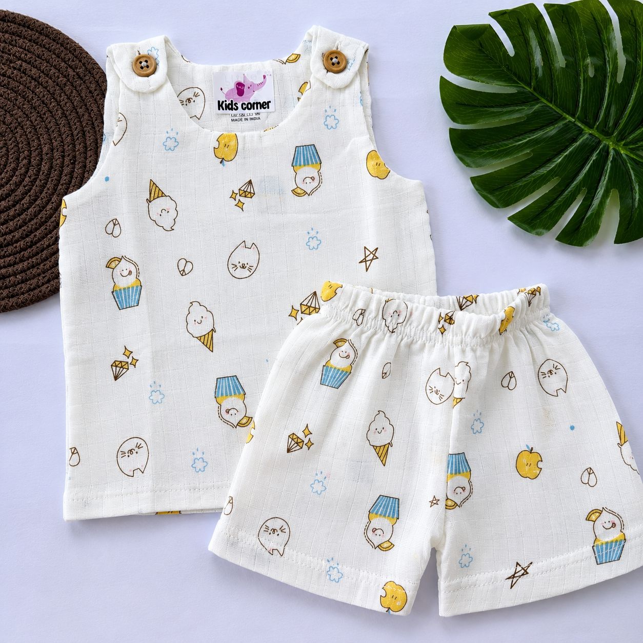 Muslin Vest and Shorts Set Double Layer DL01