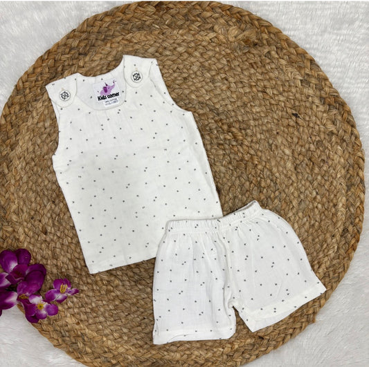 Muslin Vest and Shorts Set Double Layer DL01