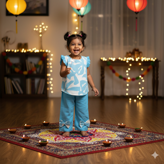 Girls Cotton Pant Co-ord Set