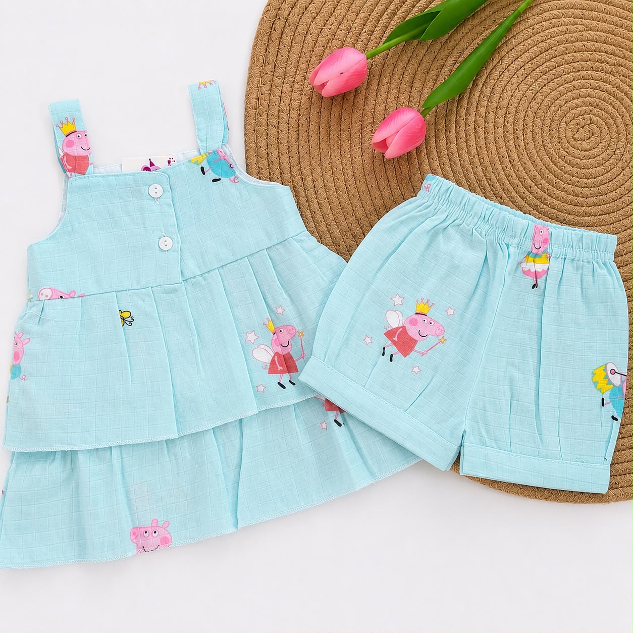 Girls Premium Muslin co-ord set DL01