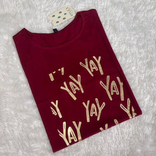 Metallic Glitter Work T-Shirt WP