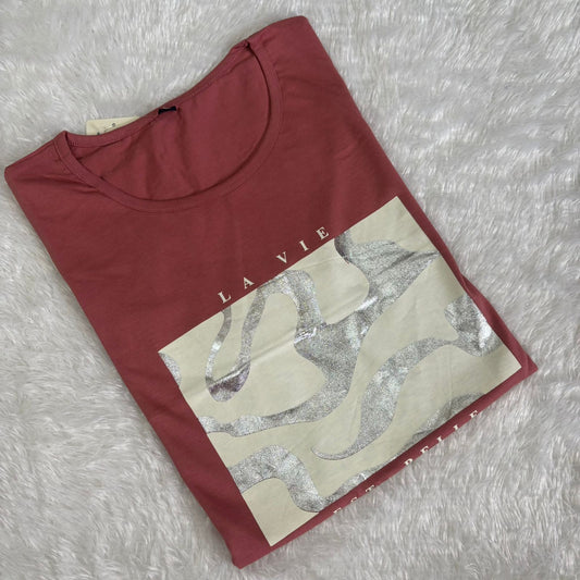Metallic Glitter Work T-Shirt WP