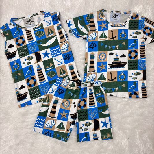 Boys and Girls Shorts Co-ord set 3 pcs set SS02