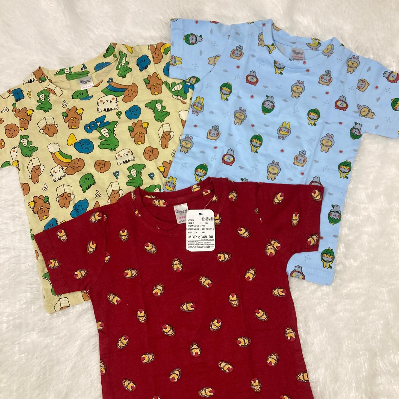3 Pcs T-Shirt Combo 12 to 18 months