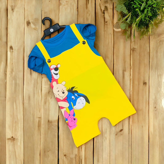 Cotton kids Dungaree With T- Shirt Set PV03