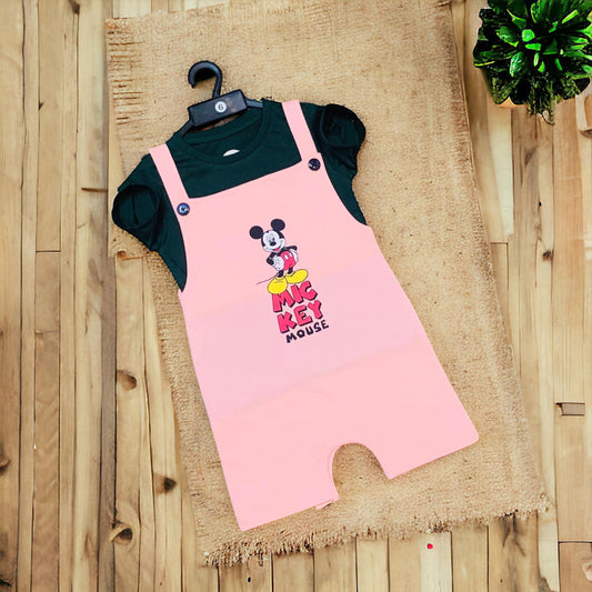 Cotton kids Dungaree With T- Shirt Set PV03