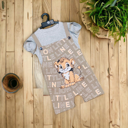 Cotton kids Dungaree With T- Shirt Set PV03