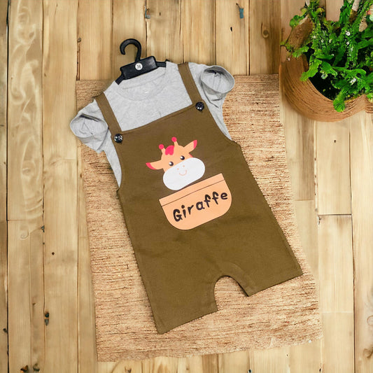 Cotton kids Dungaree With T- Shirt Set PV03
