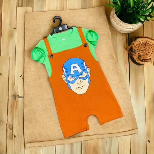 Cotton kids Dungaree With T- Shirt Set PV03