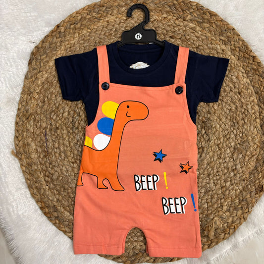 Cotton kids Dungaree With T- Shirt Set PV03