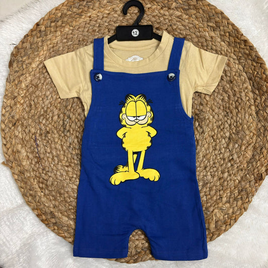 Cotton kids Dungaree With T- Shirt Set PV03