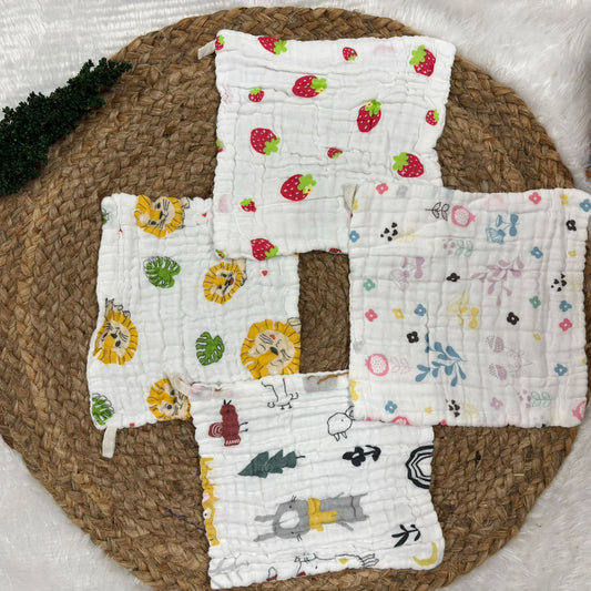 6 Layer Muslin Wash Clothes Combo Of 4