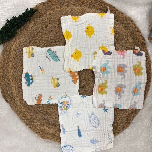 6 Layer Muslin Wash Clothes Combo Of 4