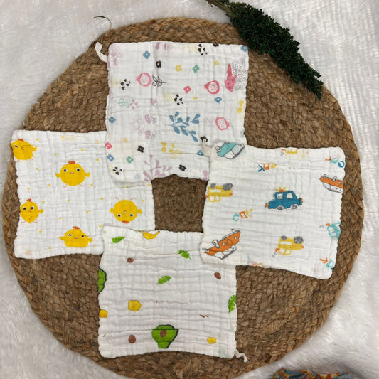 6 Layer Muslin Wash Clothes Combo Of 4